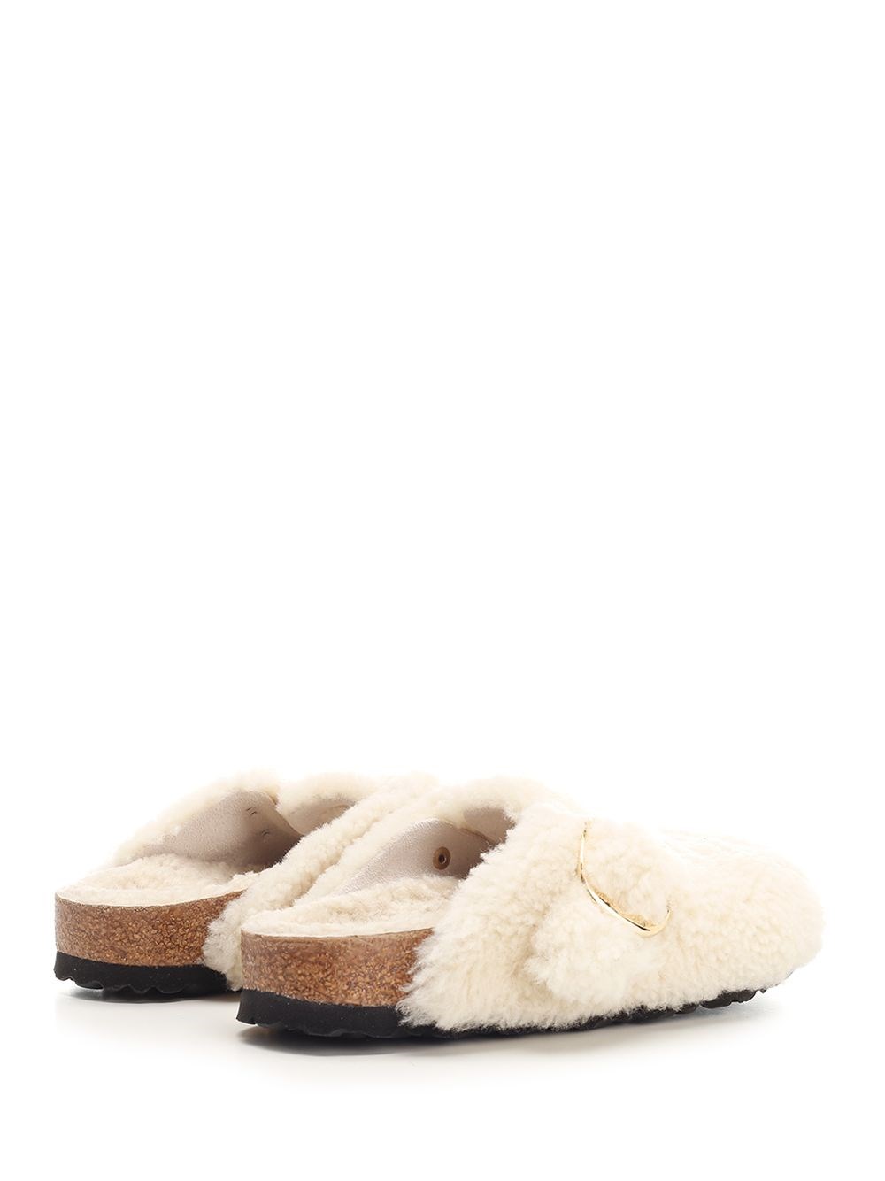 Al Duca D'Aosta Birkenstock Slipper "Boston Big Buckle" in shearling Saldi Di Fabbrica