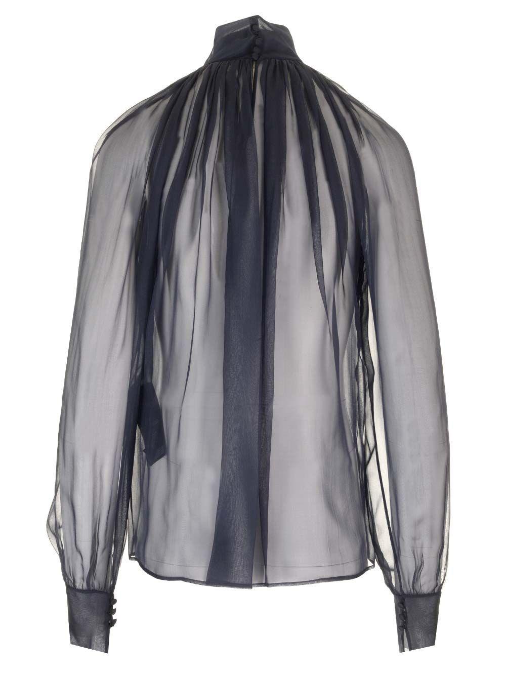 Al Duca D'Aosta Saint Laurent Blusa trasparente In Linea