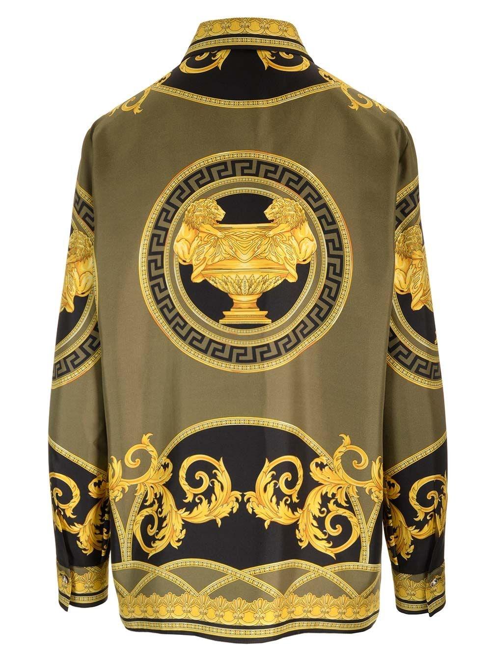 Al Duca D'Aosta Versace Camicia in twill di seta "Barocco" Prezzo Ridotto