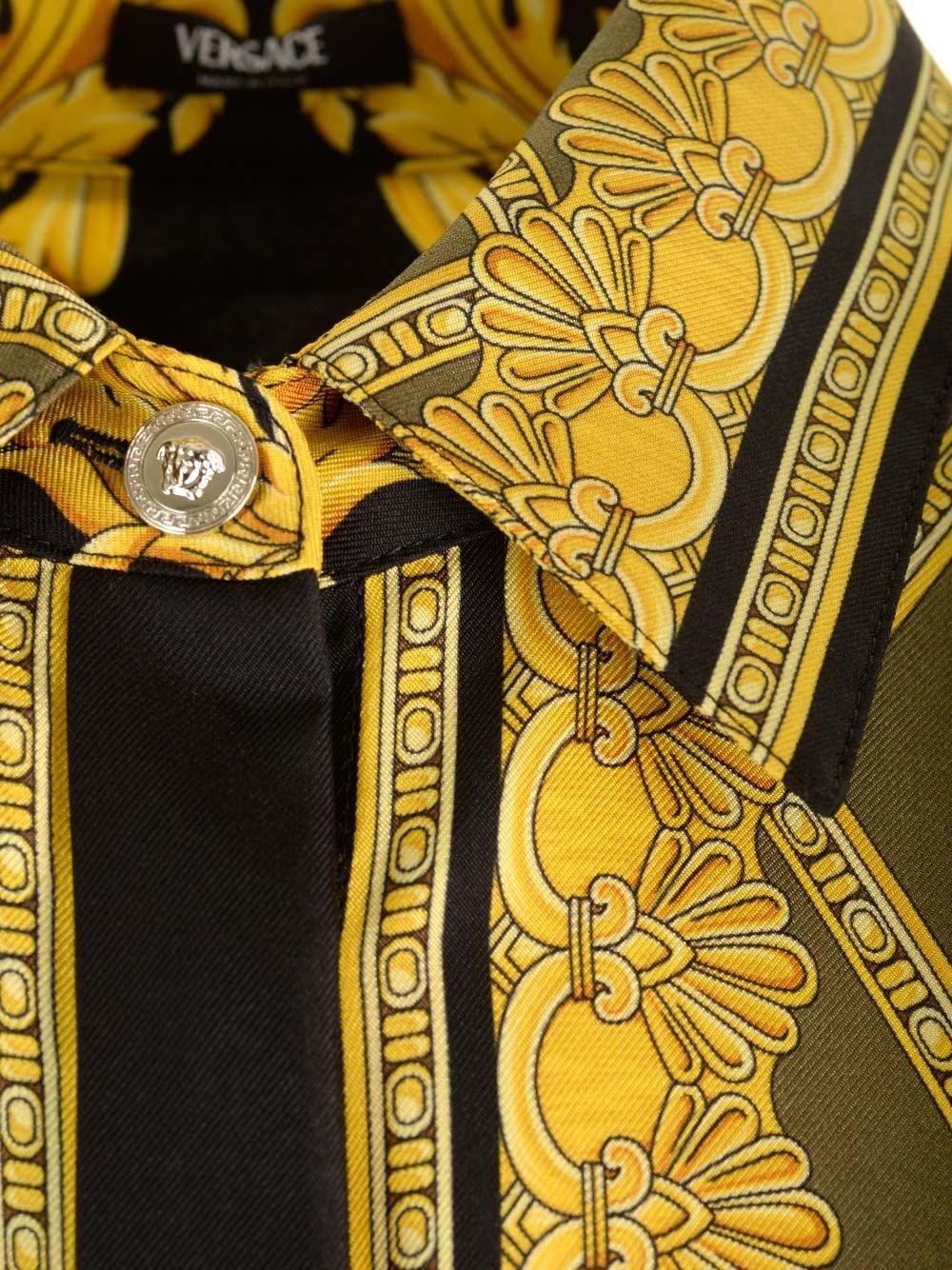 Al Duca D'Aosta Versace Camicia in twill di seta "Barocco" Prezzo Ridotto