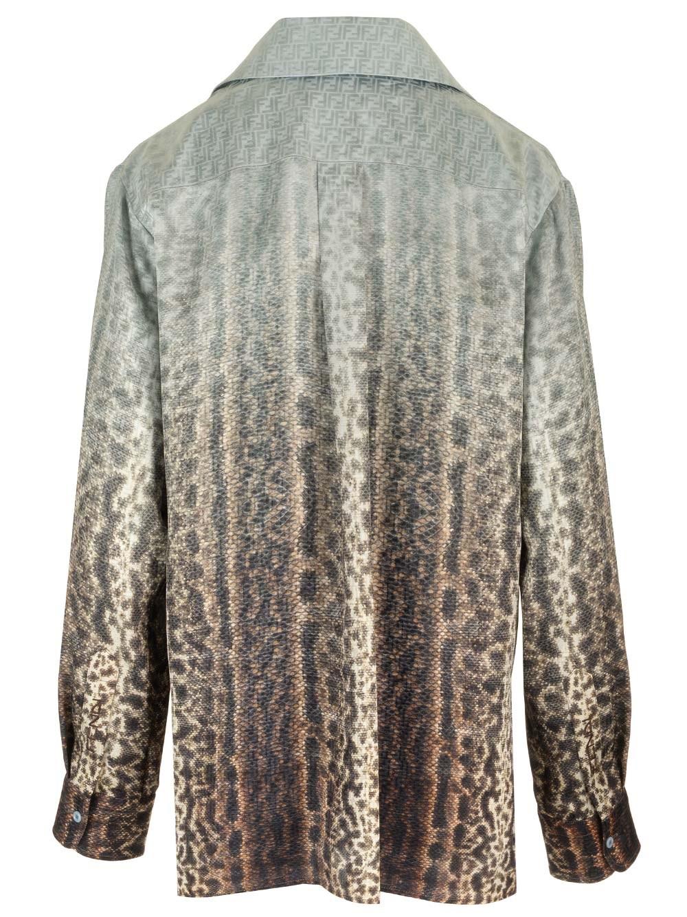 Al Duca D'Aosta Fendi Blusa in seta animalier Vendita Economica