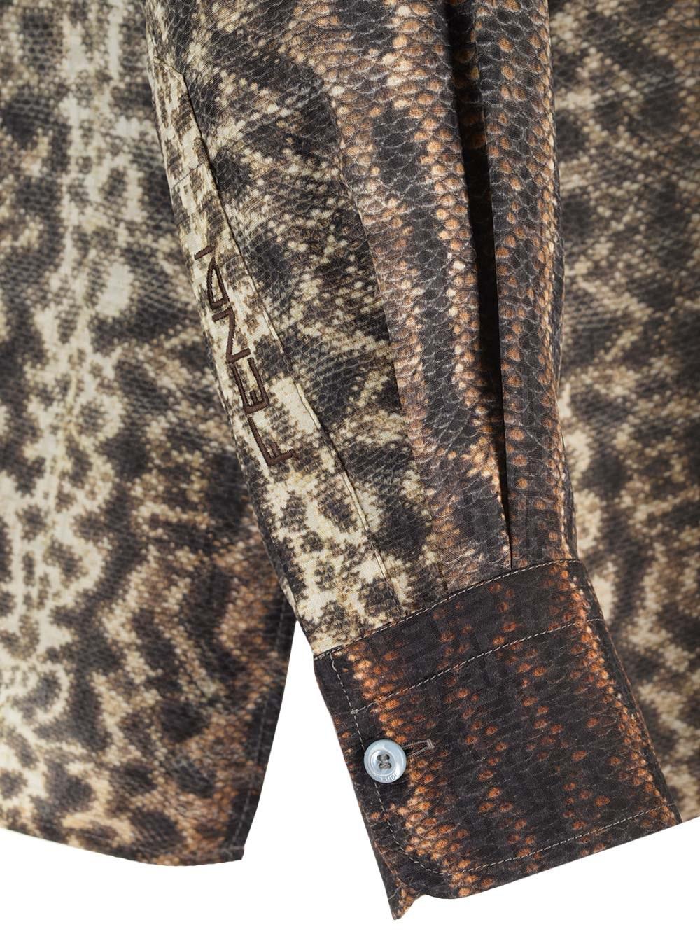 Al Duca D'Aosta Fendi Blusa in seta animalier Vendita Economica