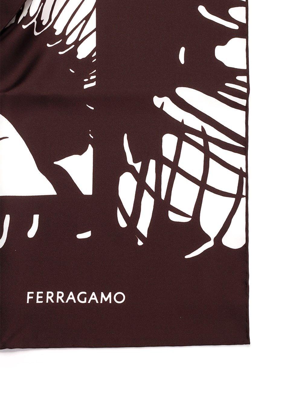 Al Duca D'Aosta Ferragamo Foulard "Venus" marrone In Saldo