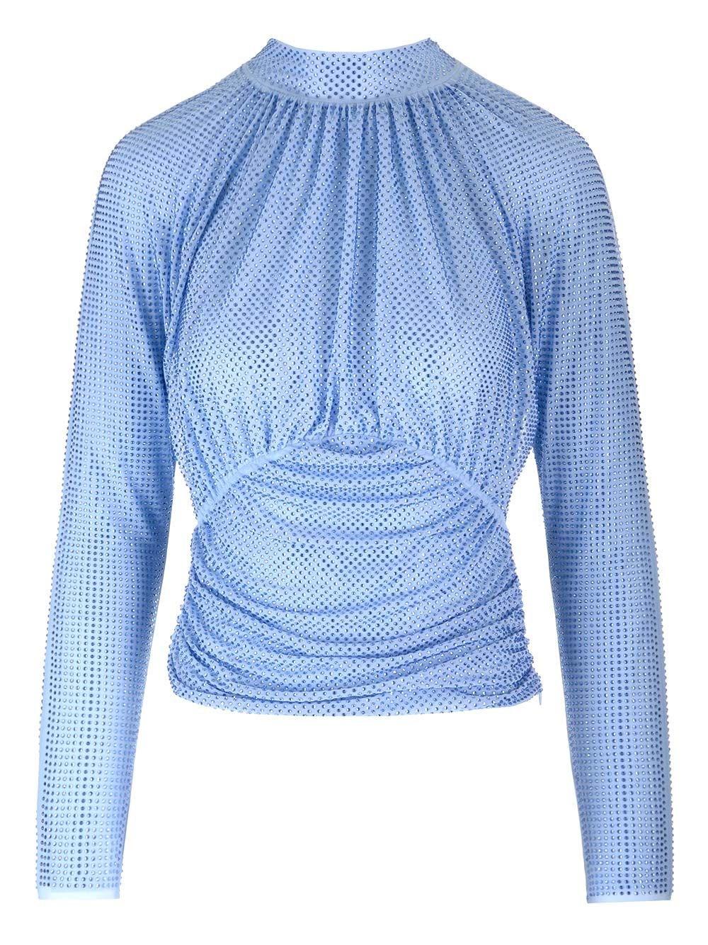 Al Duca D'Aosta Self-portrait Top in rete con strass Nuova