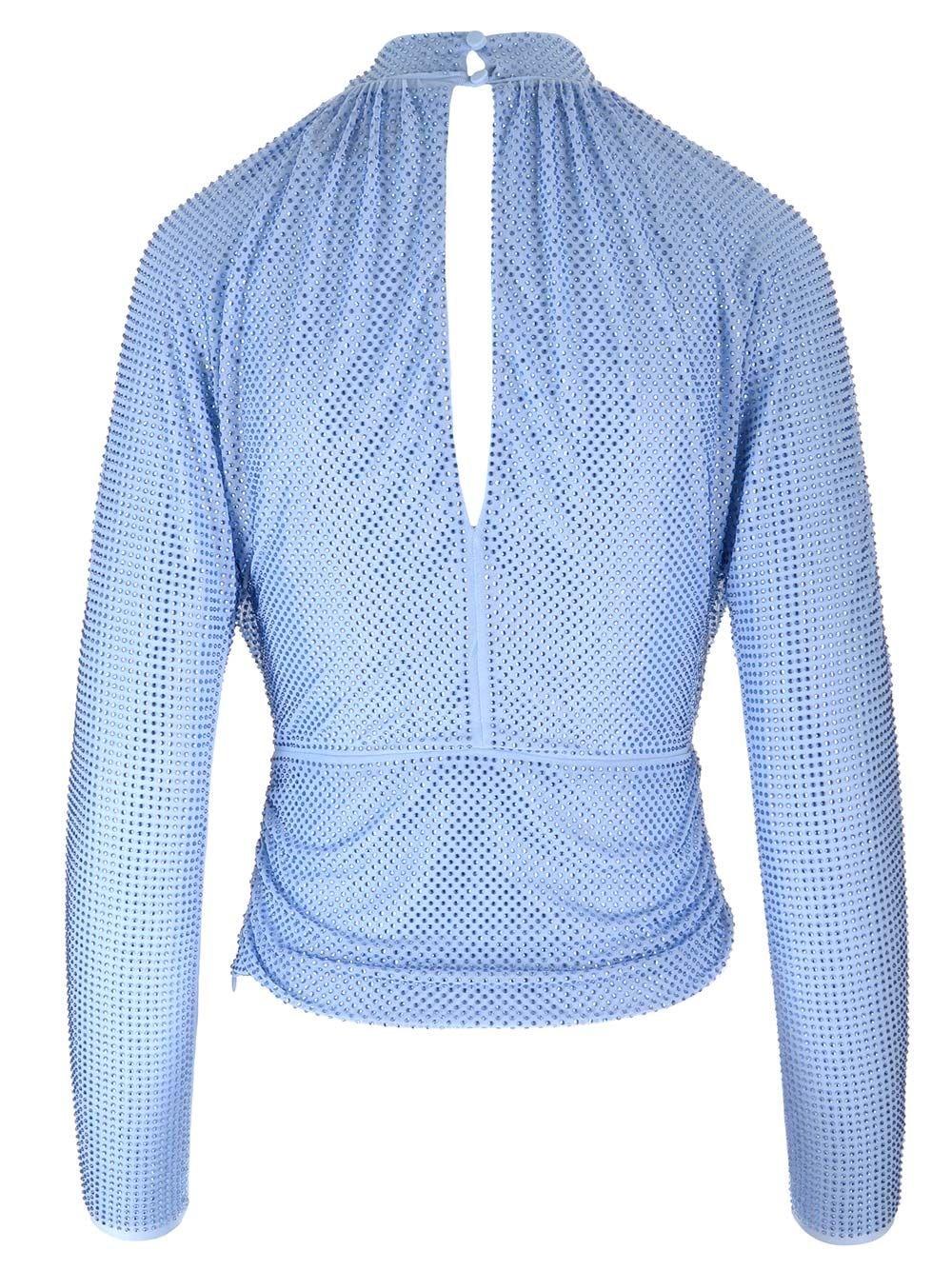 Al Duca D'Aosta Self-portrait Top in rete con strass Nuova