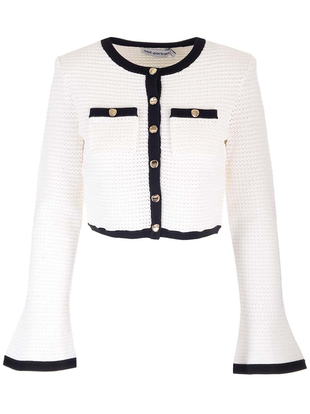 Al Duca D'Aosta Self-portrait Cardigan bianco all'uncinetto Affare Del Giorno