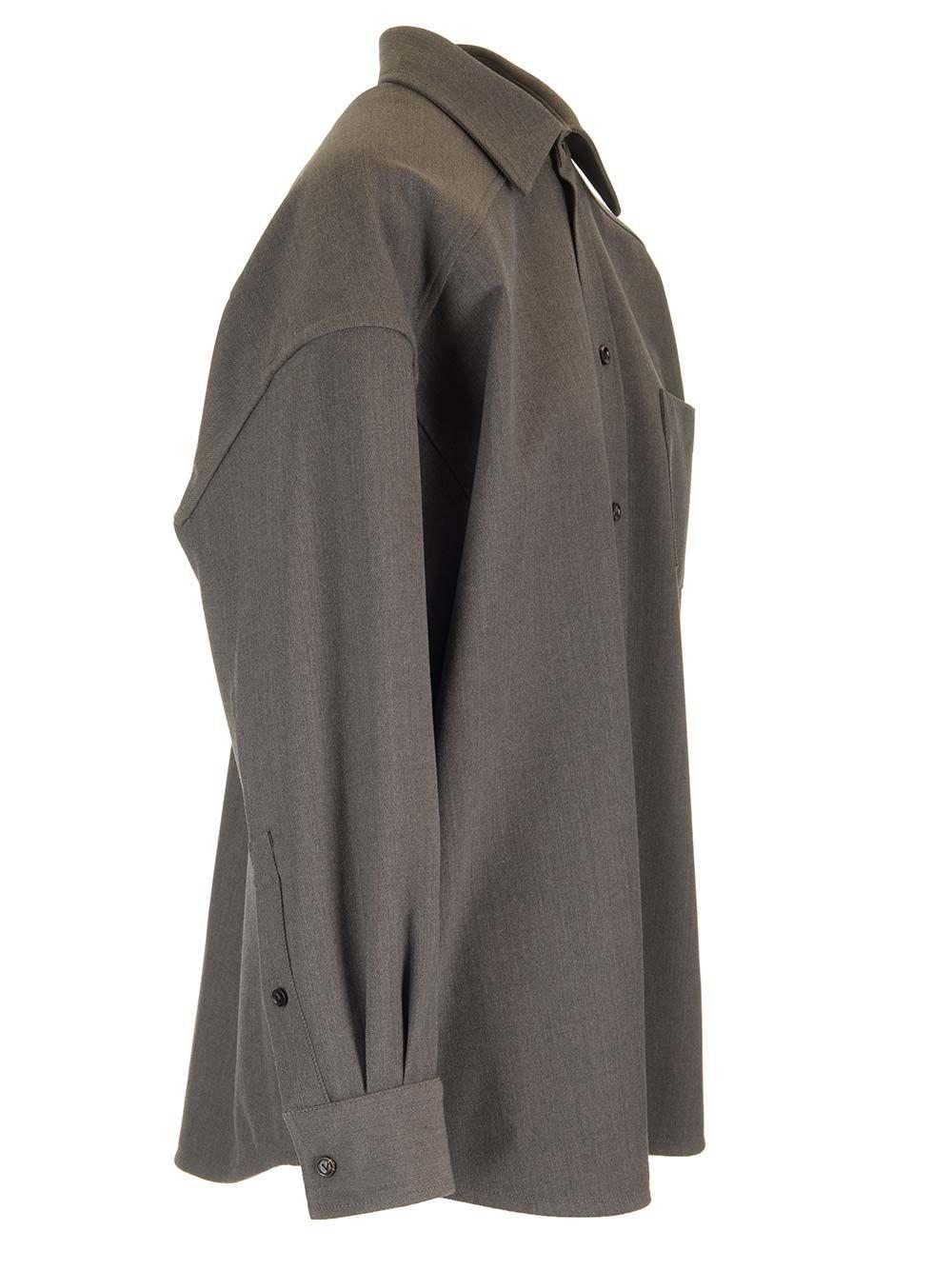 Al Duca D'Aosta Bottega Veneta Overshirt in lana leggera stretch Nuova