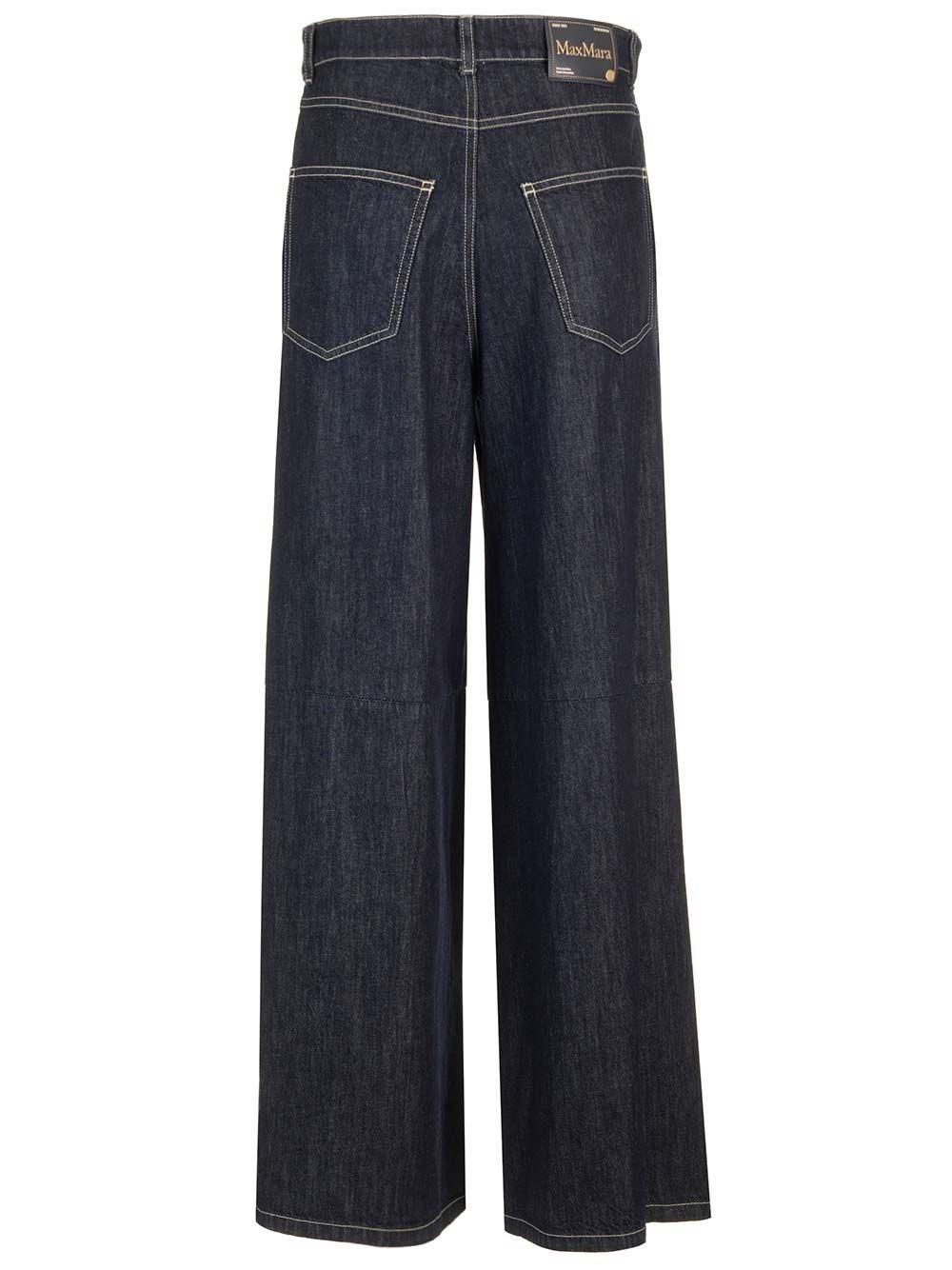 Al Duca D'Aosta 's Max Mara Pantalone "Priamo" wide leg in denim Saldi