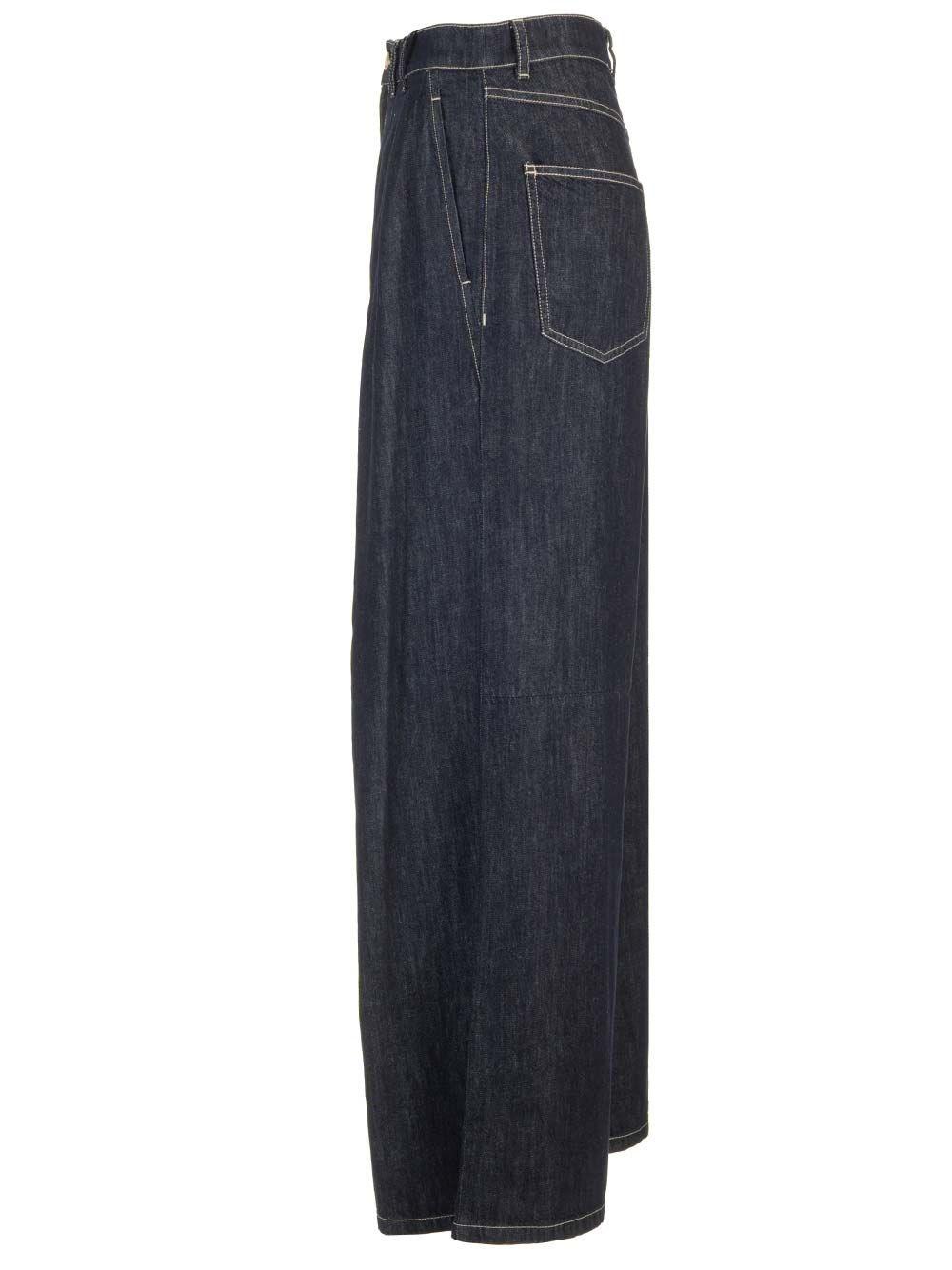 Al Duca D'Aosta 's Max Mara Pantalone "Priamo" wide leg in denim Saldi