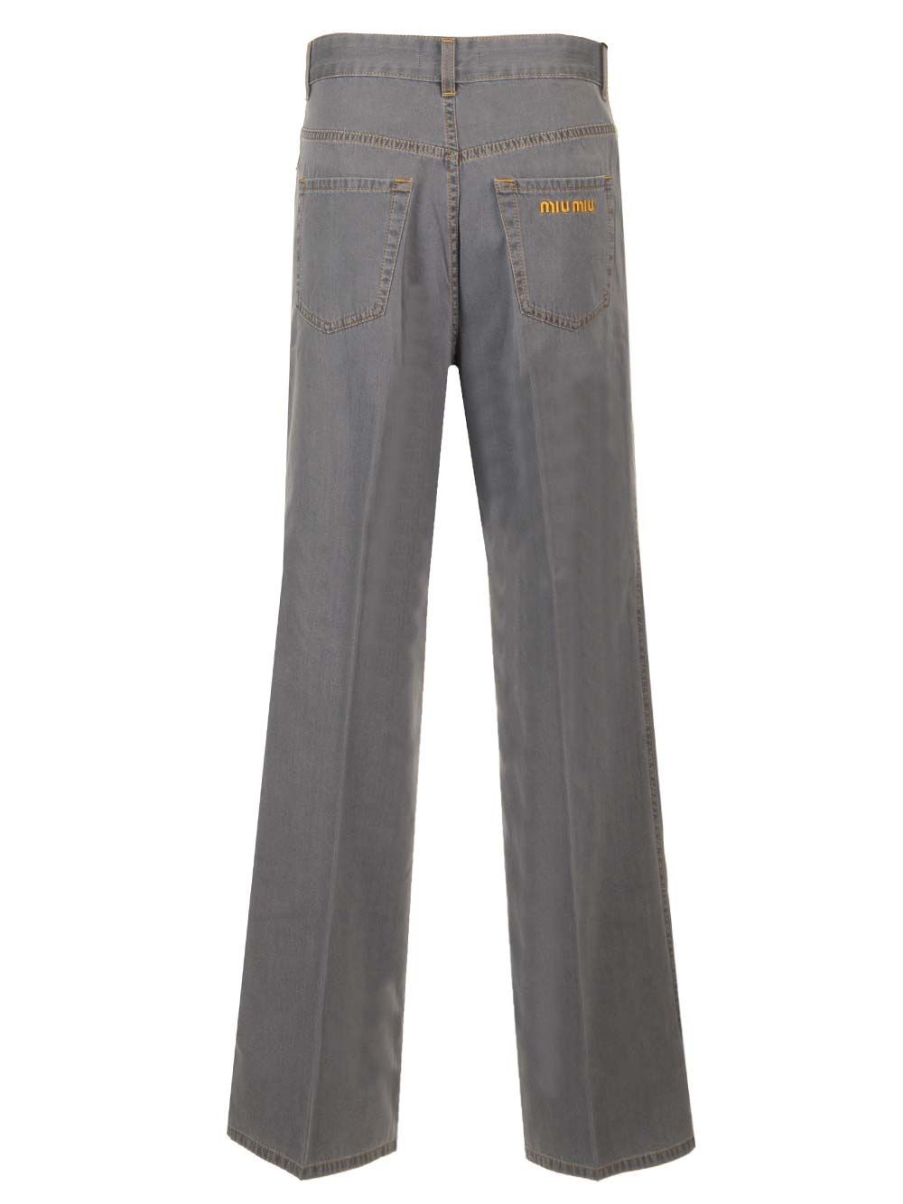 Al Duca D'Aosta Miu Miu Pantaloni in denim chambray Hotsell