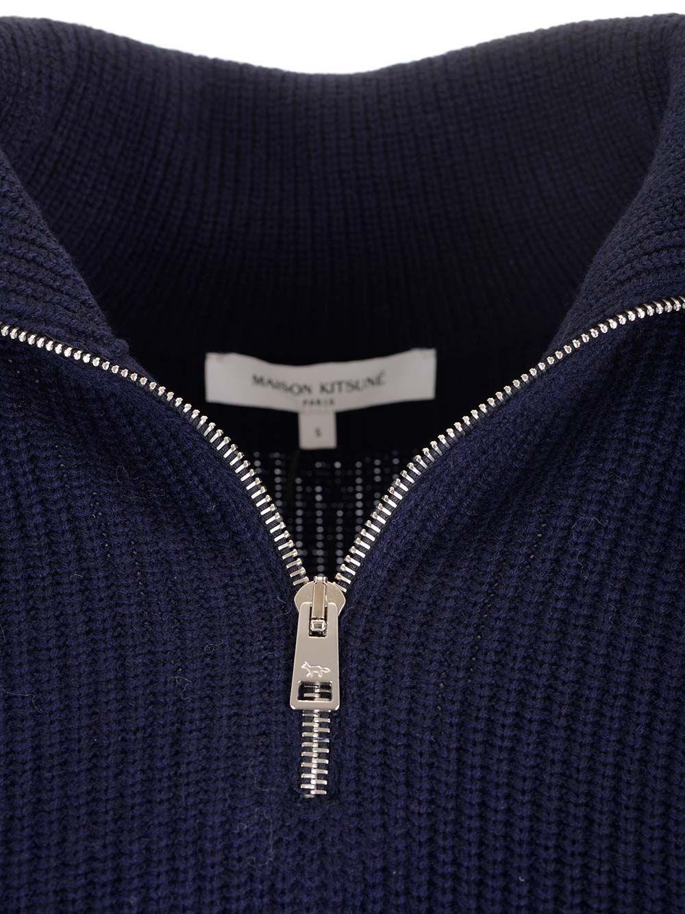 Al Duca D'Aosta Maison Kitsuné Maglia mezza zip lana cashmere Online