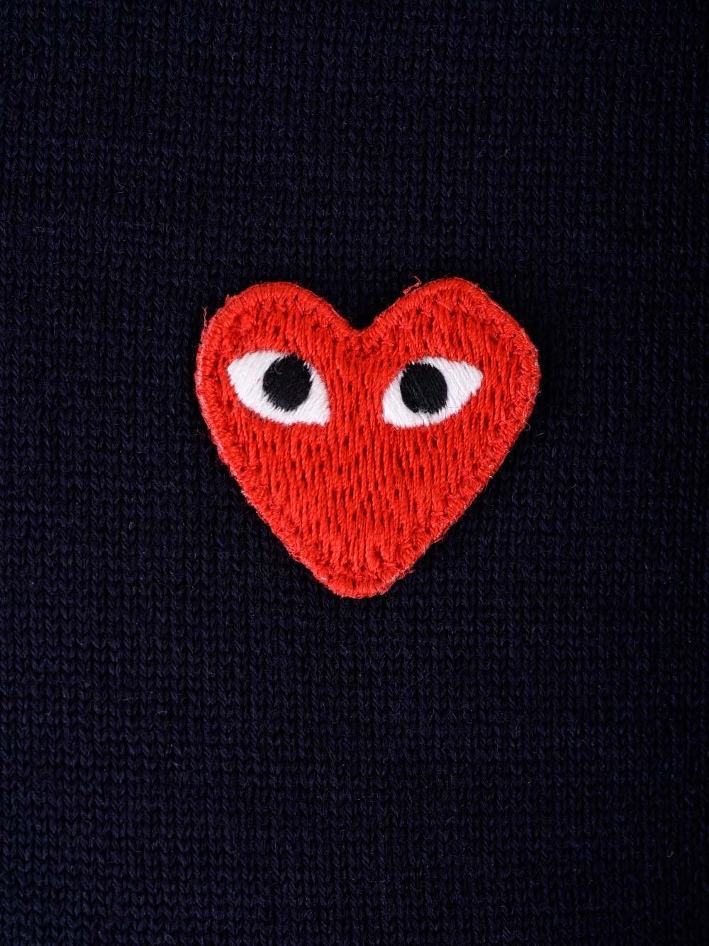 Al Duca D'Aosta Comme Des Garcons Play EX-P1N094 NAVY POLO NECK SHORT SLEEVES COTT POLO Vendita Economica