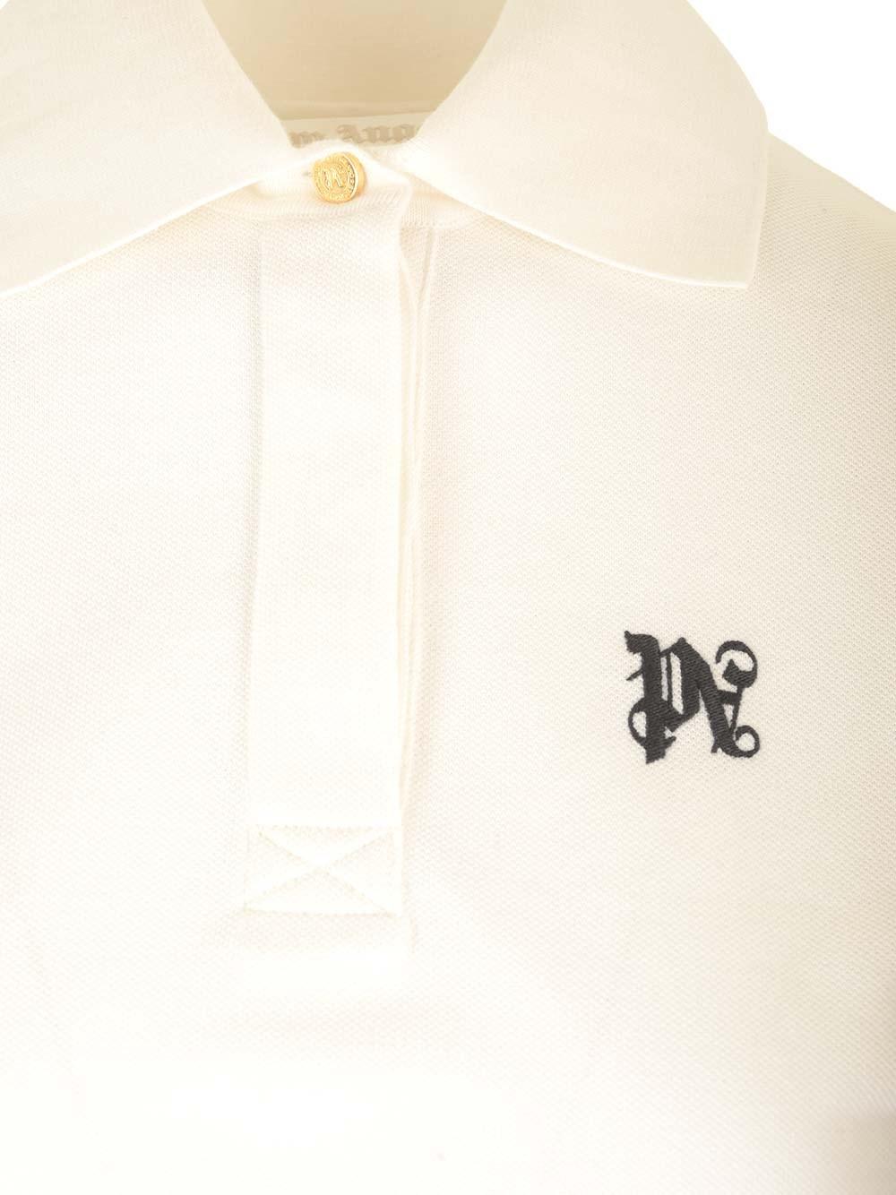 Al Duca D'Aosta Palm Angels Polo cropped in cotone Saldi Di Fabbrica