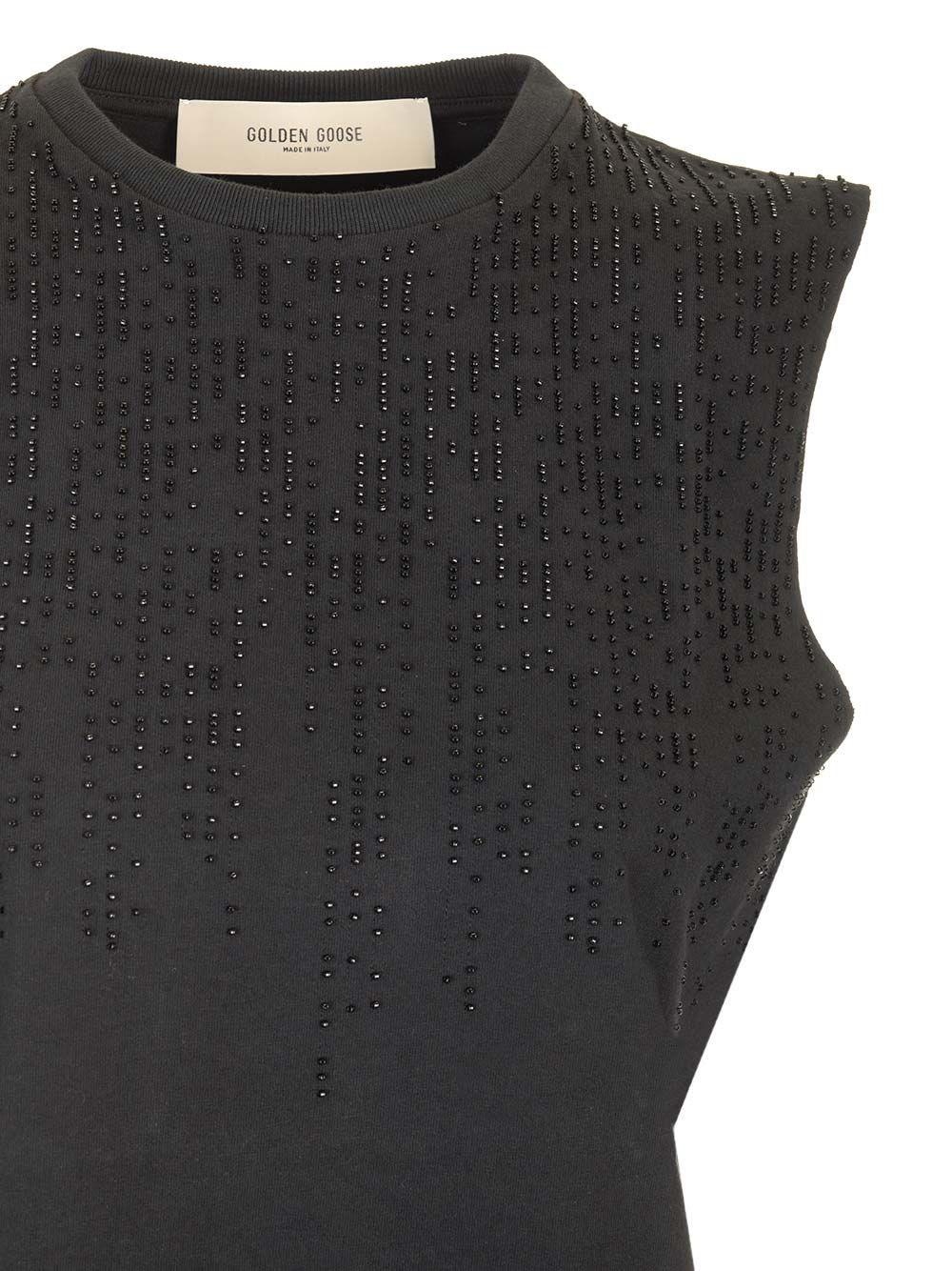 Al Duca D'Aosta Golden Goose Top in cotone con perline In Saldo
