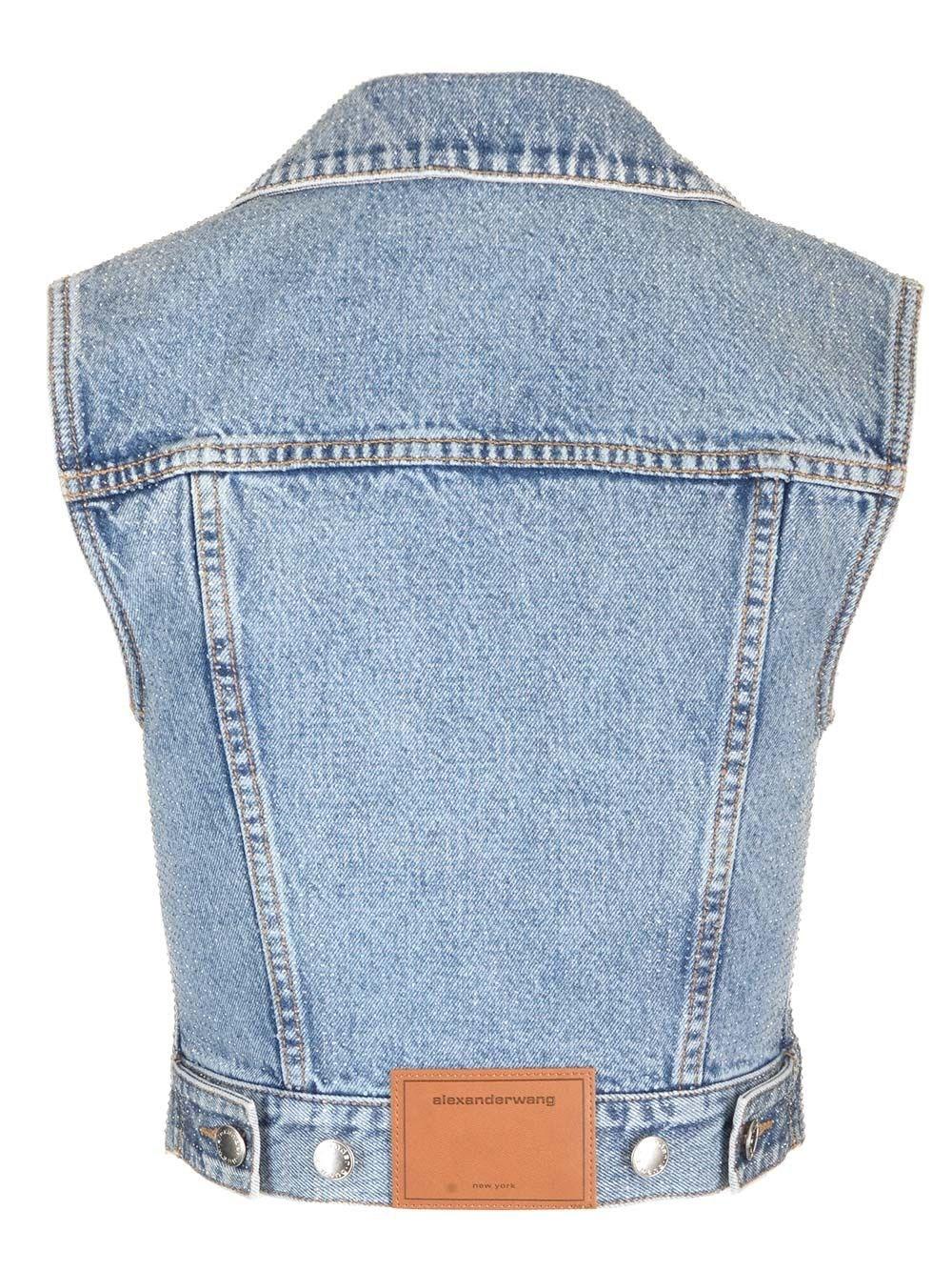 Al Duca D'Aosta Alexander Wang Gilet in jeans chiaro Nuova