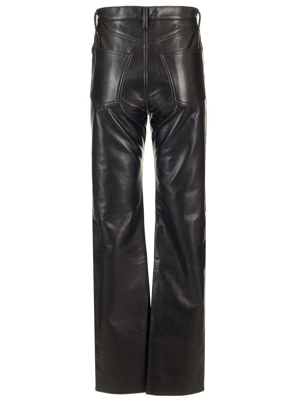 Al Duca D'Aosta Agolde Pantaloni in pelle "90's pinch Waist long" Nuova