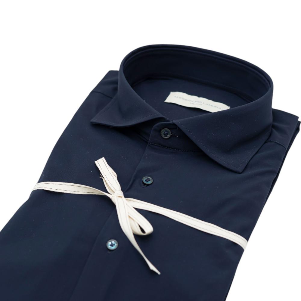 Alessandro Lamura Camicia tinta unita blu notte Promozione Limitata