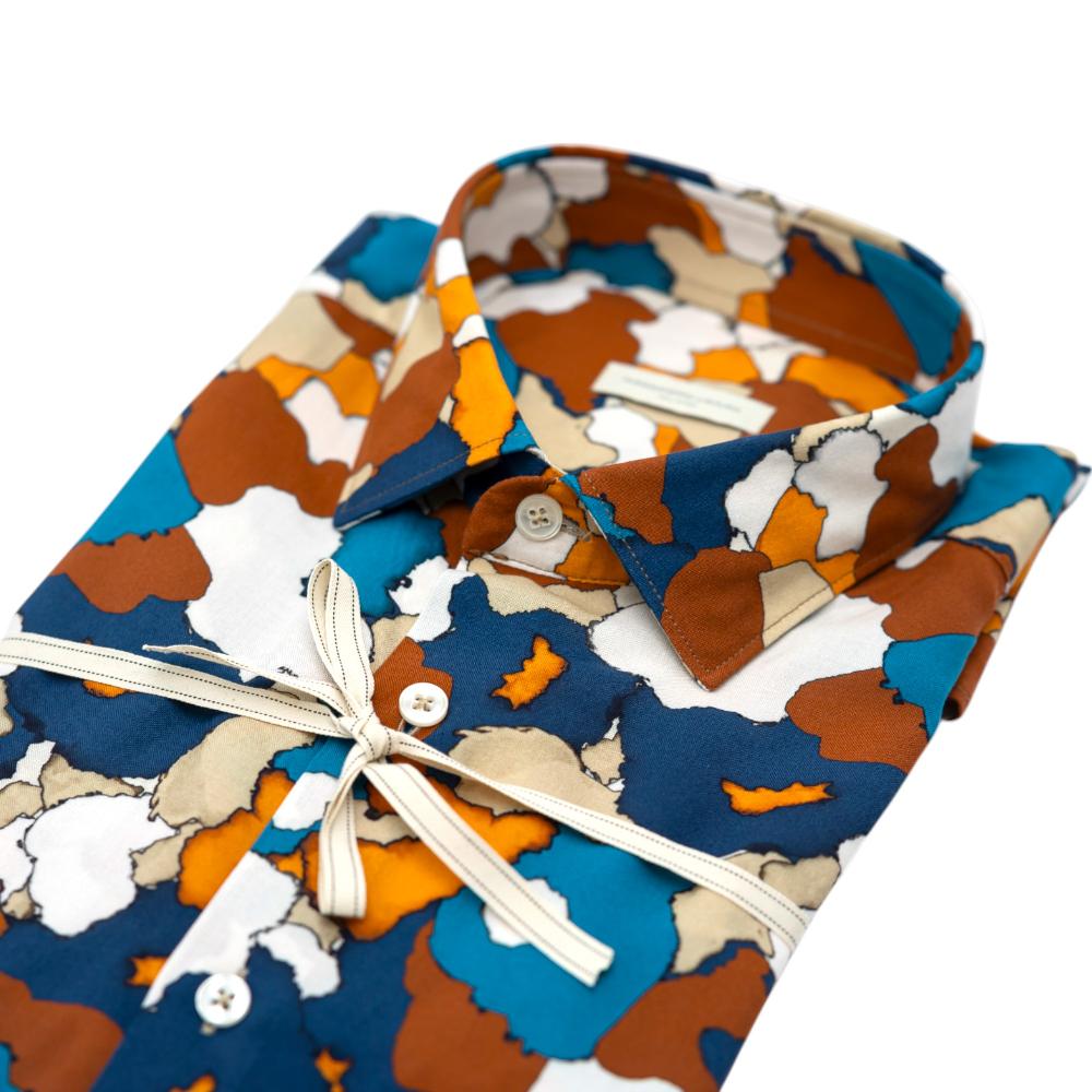 Alessandro Lamura Camicia Multicolore con Fantasia Astratta Offerte