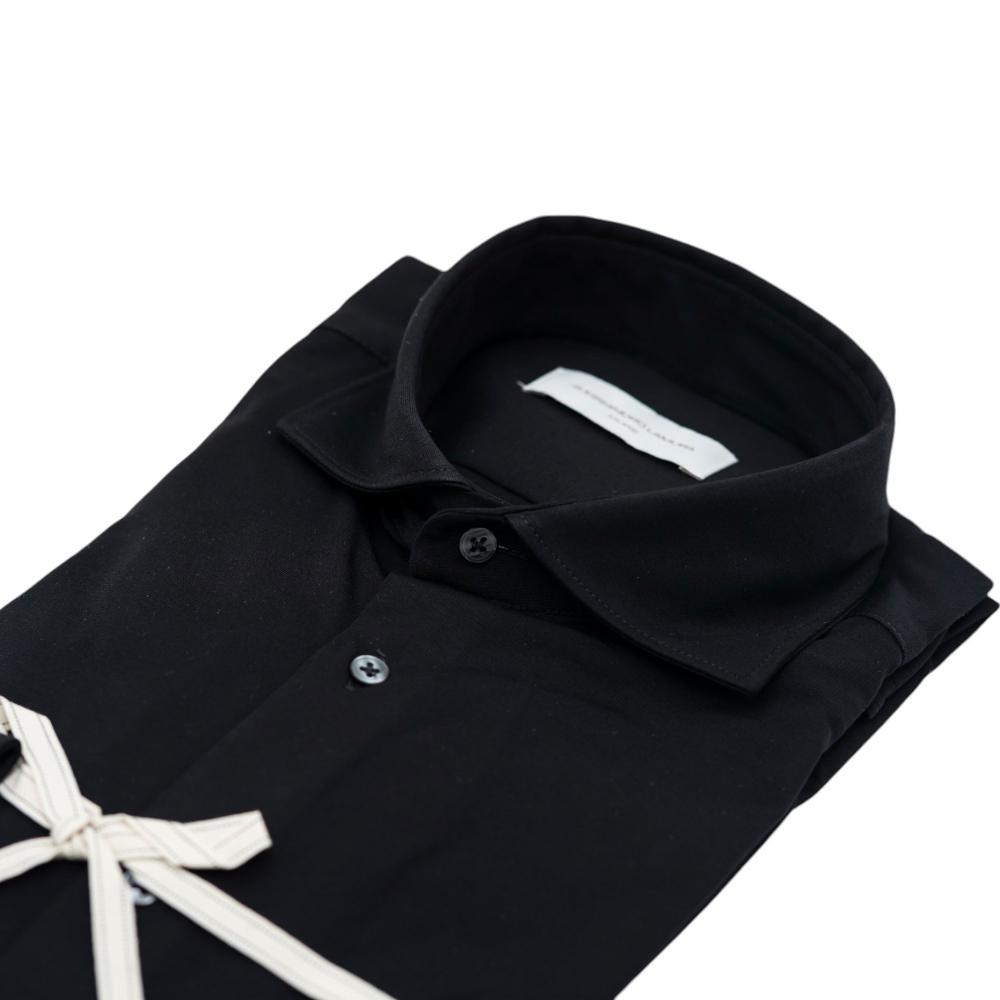 Alessandro Lamura Camicia in Maglina Nero Tinta Unita Vendite Flash
