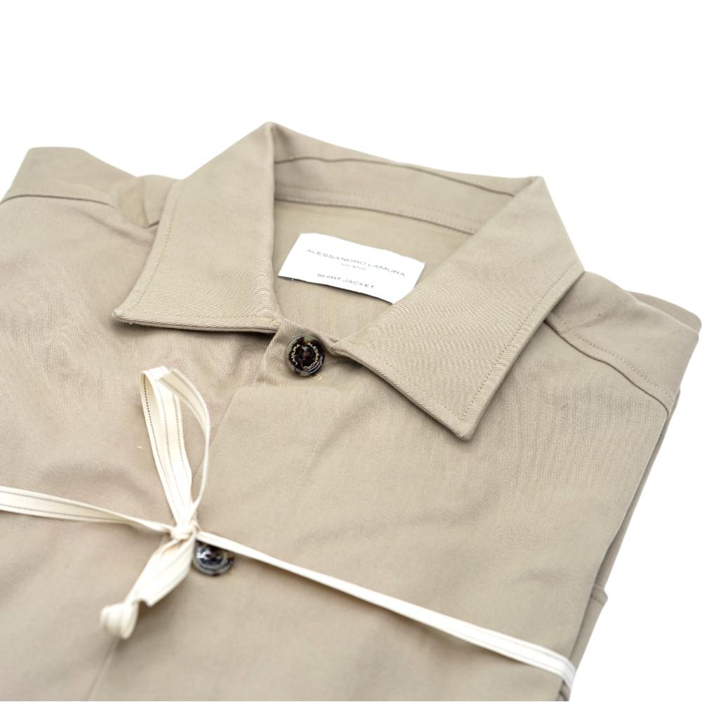 Alessandro Lamura Camicia Overshirt Beige Tinta Unita Consegna Veloce