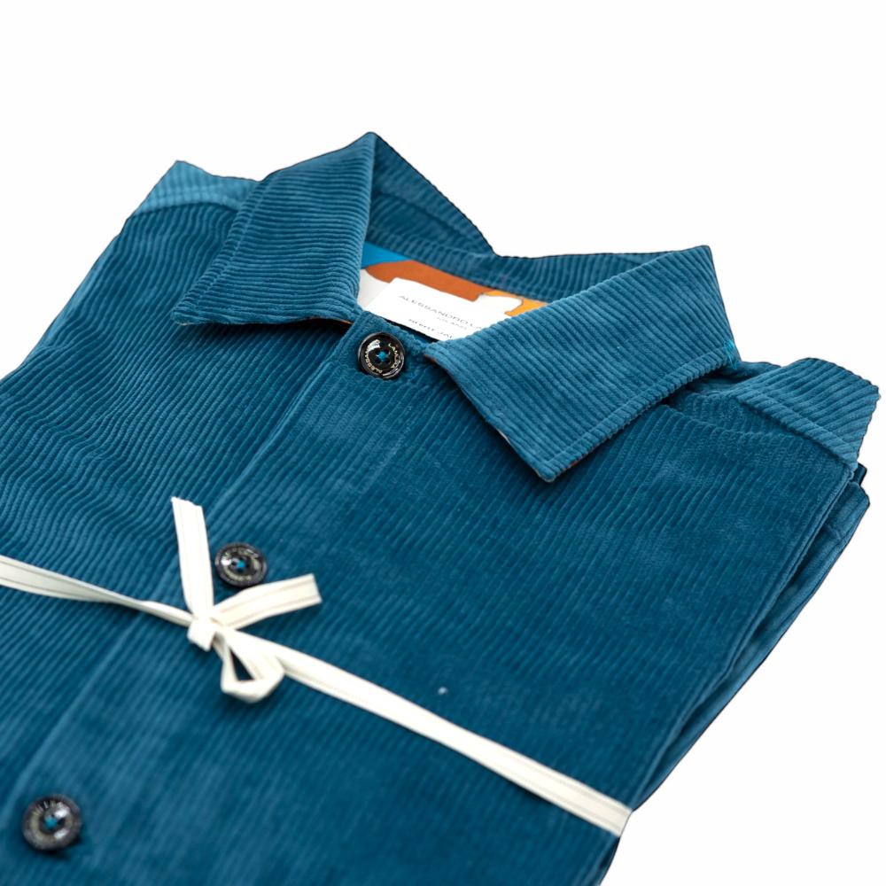 Alessandro Lamura Camicia Overshirt Blu a Coste Affare Del Giorno