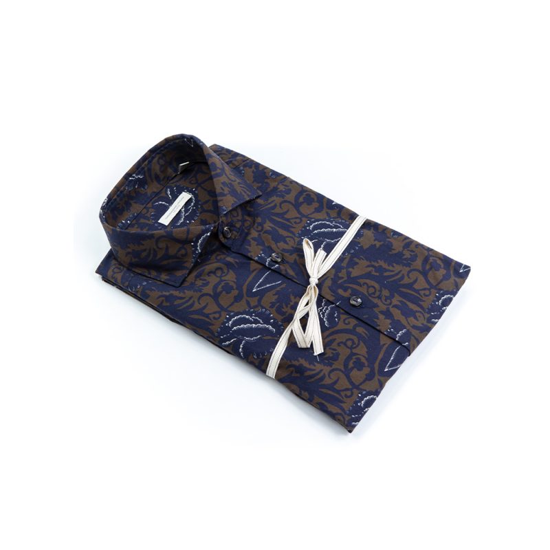 Alessandro Lamura Camicia Di Cotone Digital Print – Collo francese Presa