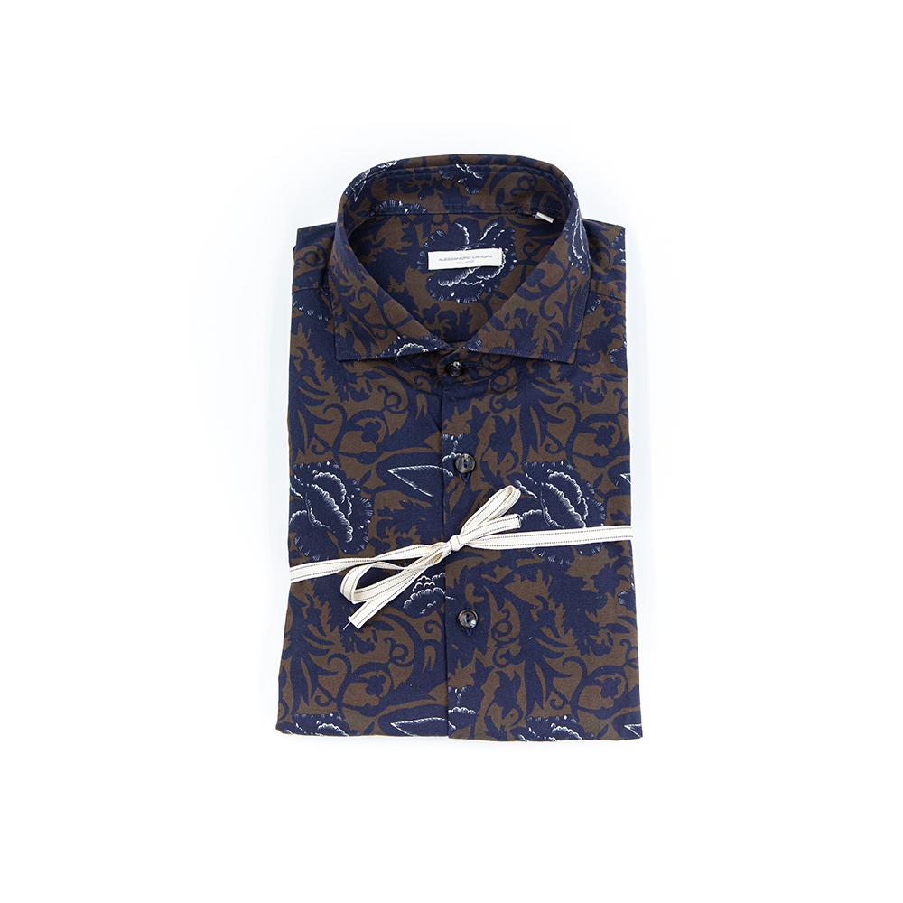 Alessandro Lamura Camicia Di Cotone Digital Print – Collo francese Presa