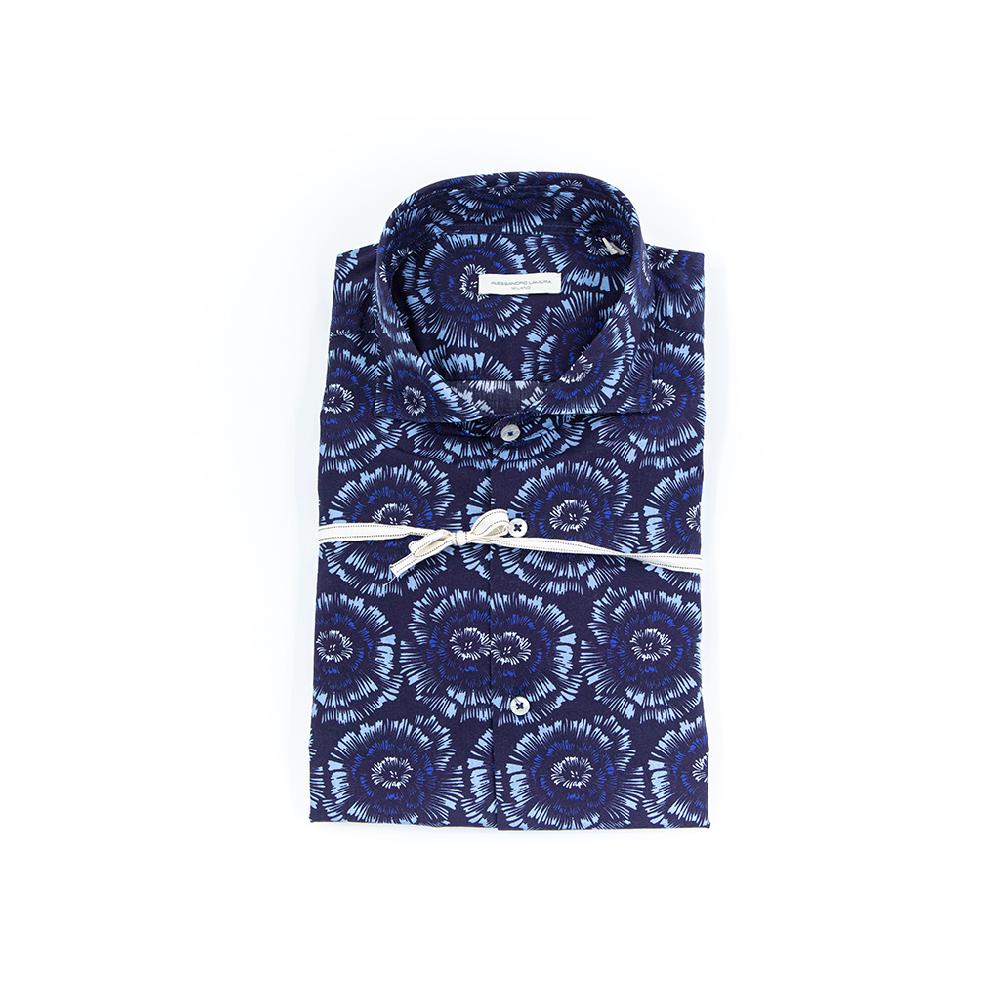 Alessandro Lamura Camicia Di Cotone Stampa Soffione – Collo francese Sconto