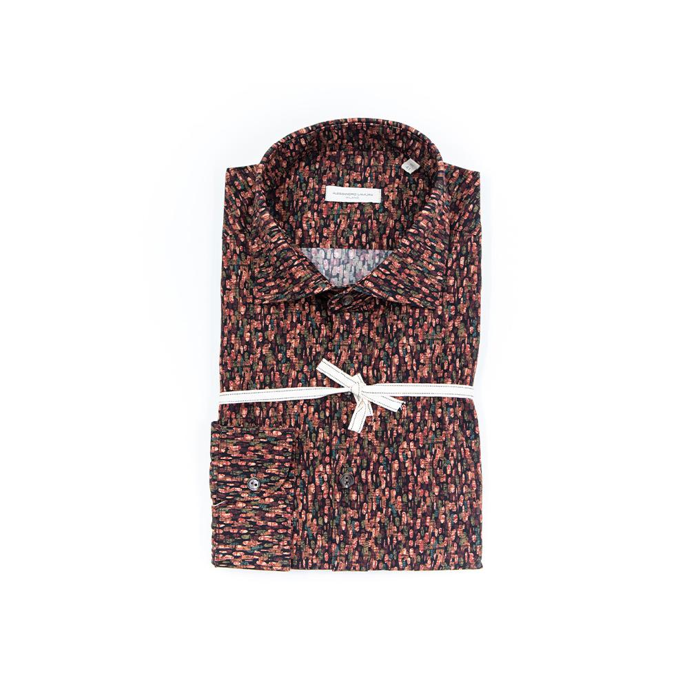 Alessandro Lamura Camicia Di Cotone Digital Print – Collo francese Offerta