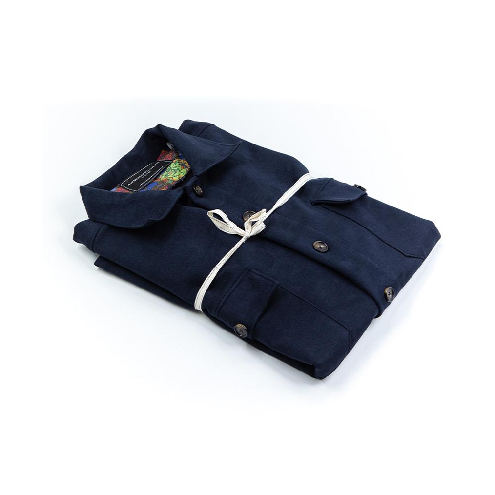 Alessandro Lamura Camicia Overshirt in Daino – Collo Italiano con contrasti Saldi
