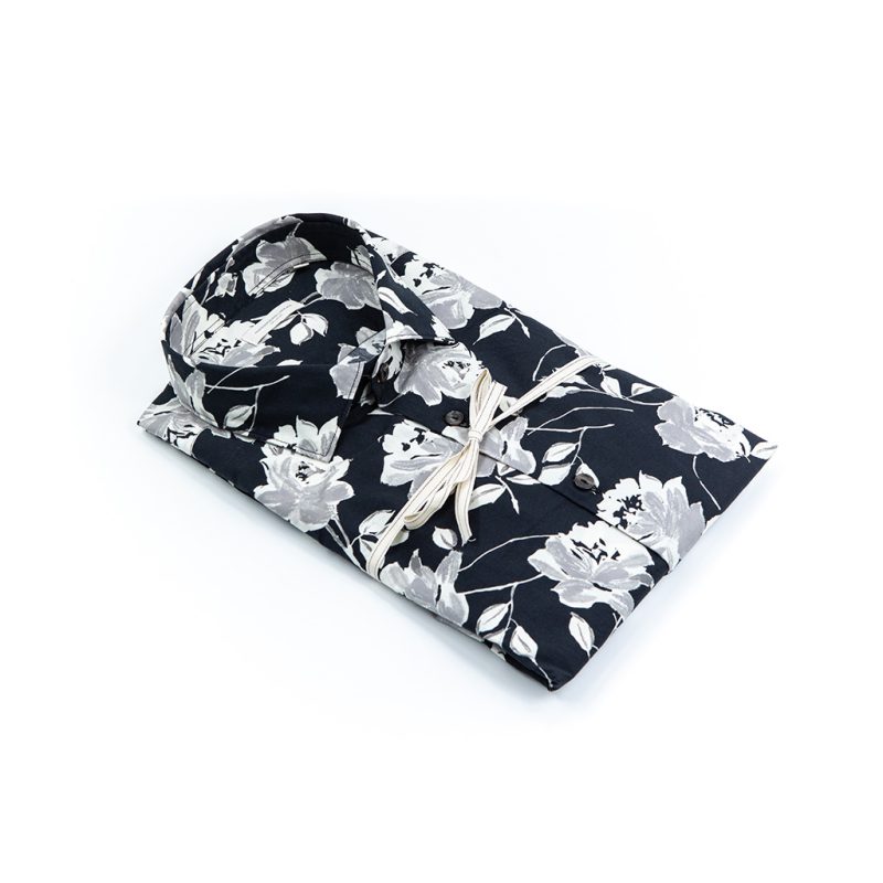 Alessandro Lamura Camicia Di Cotone Stampa Rose – Collo italiano Hotsell