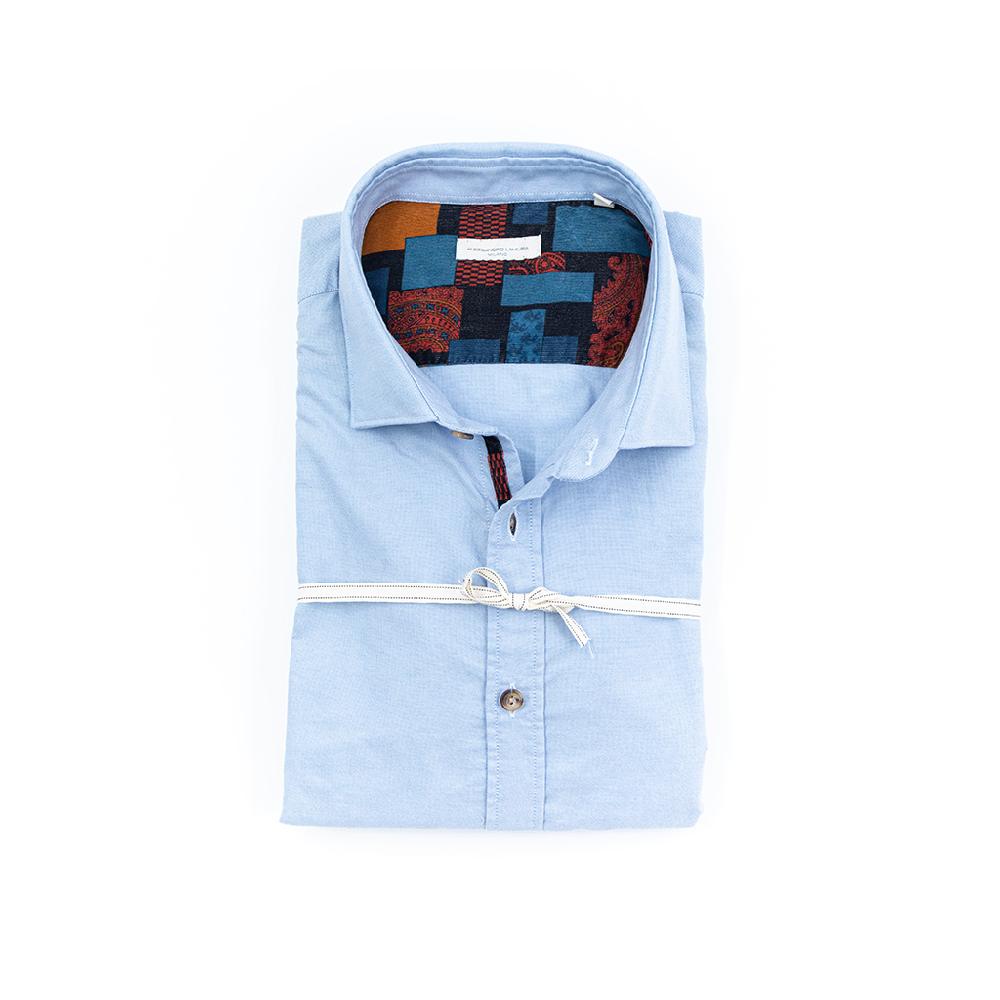 Alessandro Lamura Camicia Oxford con Contrasti – Collo Italiano Vendita Calda