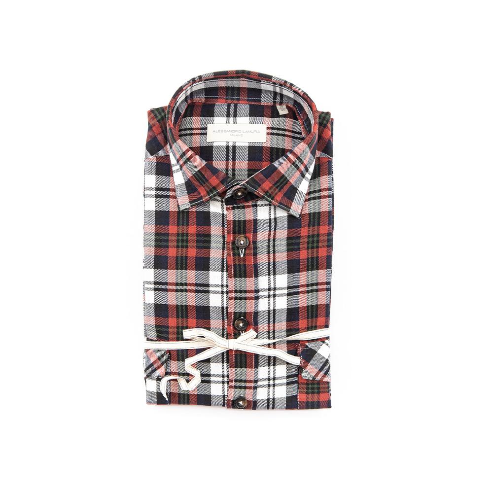 Alessandro Lamura Camicia Overshirt Quadri – Collo Italiano Nuovo