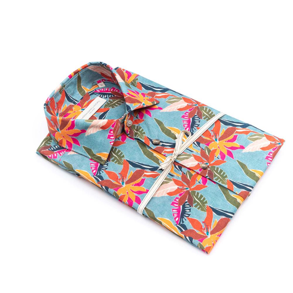 Alessandro Lamura Camicia Fantasia Uomo Con Collo Italiano Outlet