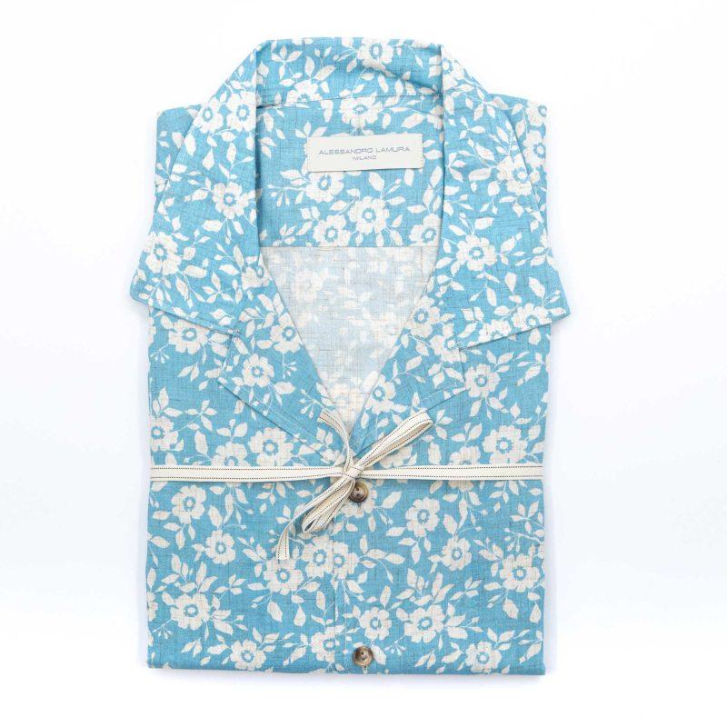Alessandro Lamura Camicia Mezza Manica Hawaiana Floreale Vendita Calda