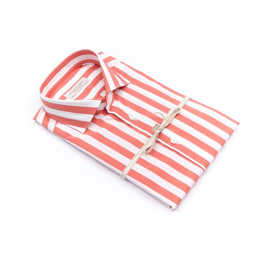 Alessandro Lamura Camicia In Cotone Rigata Collo Francese Vendite Flash