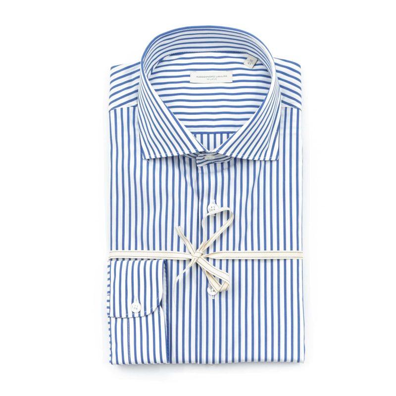 Alessandro Lamura Camicia Rigata Collo Francese Shopping Online