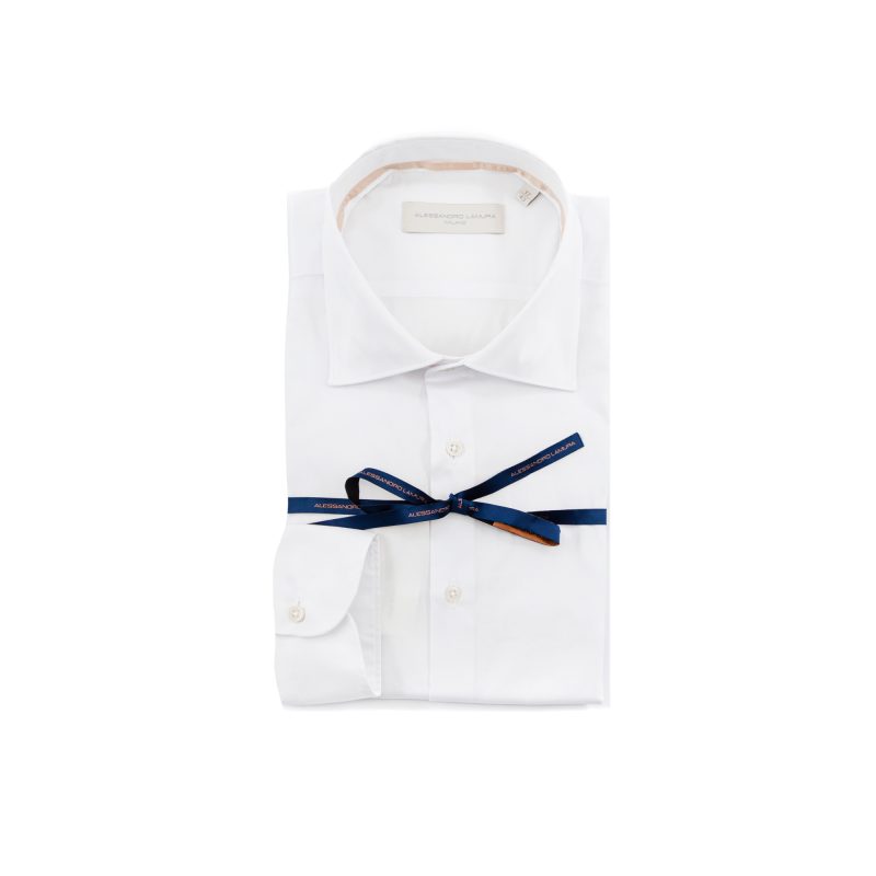 Alessandro Lamura Camicia Tinta Unita bianca Strech – Collo Francese Novità