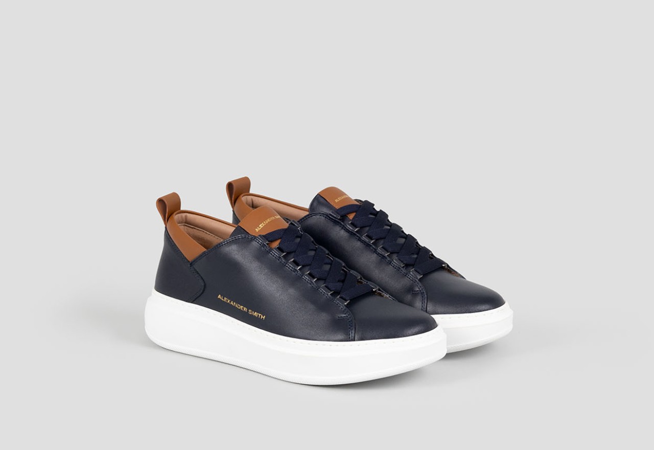 Alexander Smith WEMBLEY MAN BLUE DARK COGNAC In Saldo