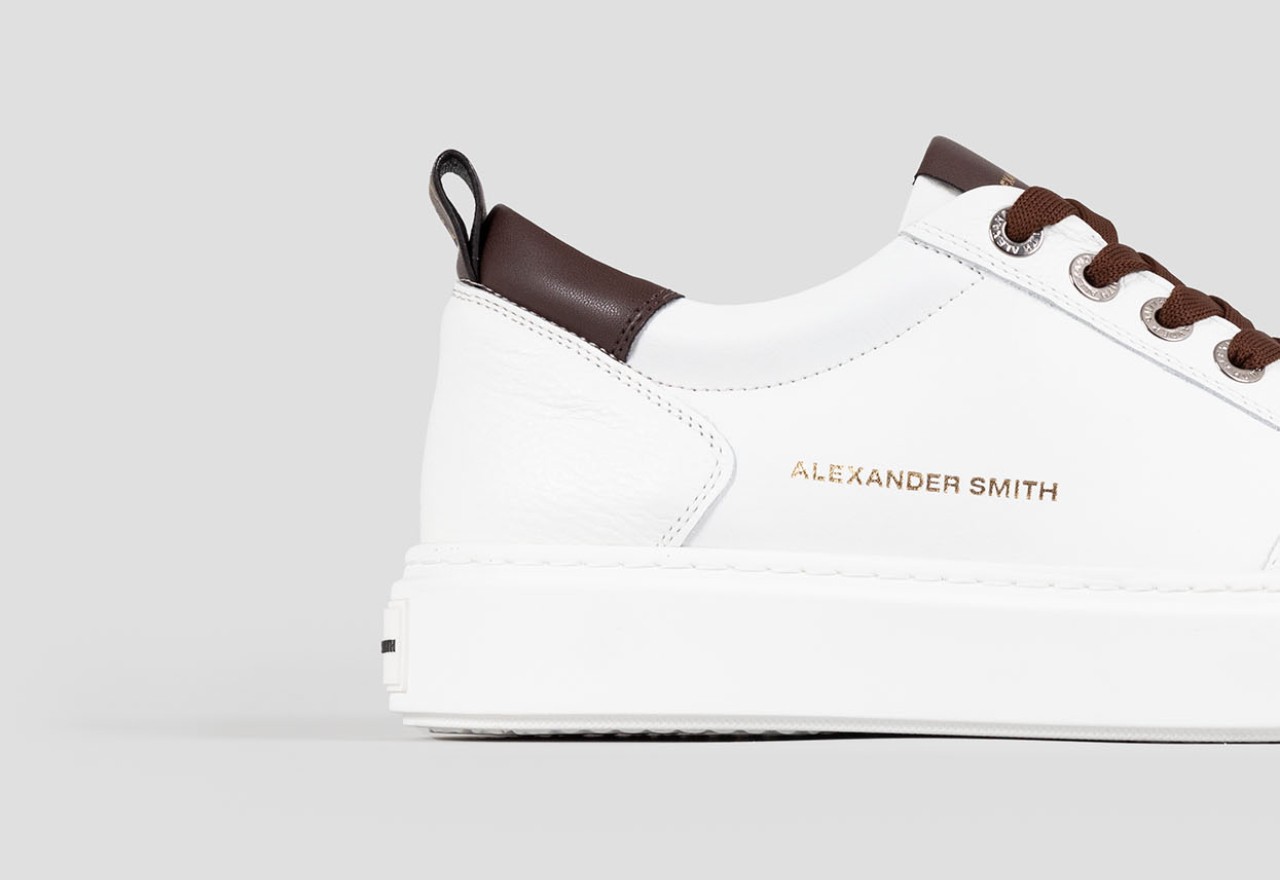 Alexander Smith BOND MAN WHITE DARK BROWN Nuovo