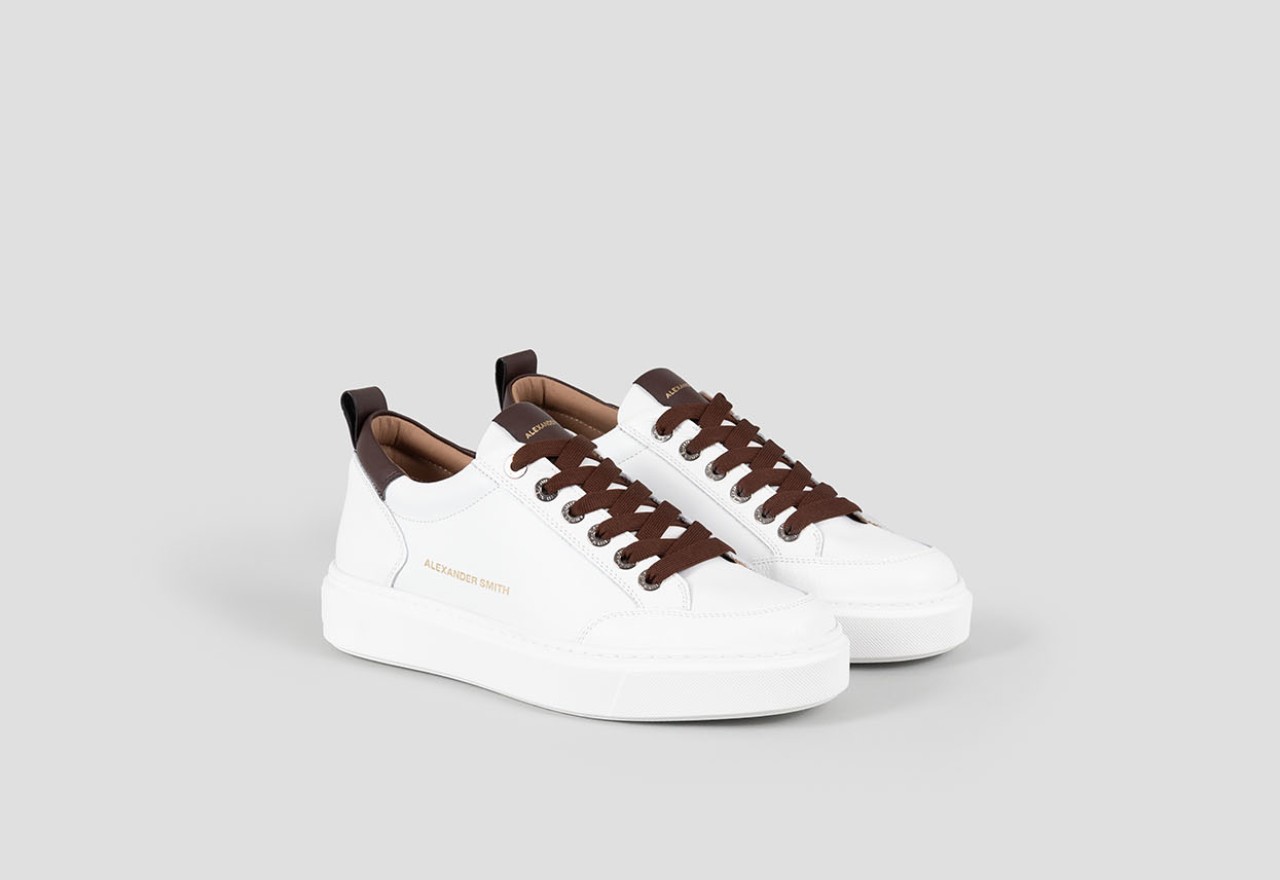 Alexander Smith BOND MAN WHITE DARK BROWN Nuovo