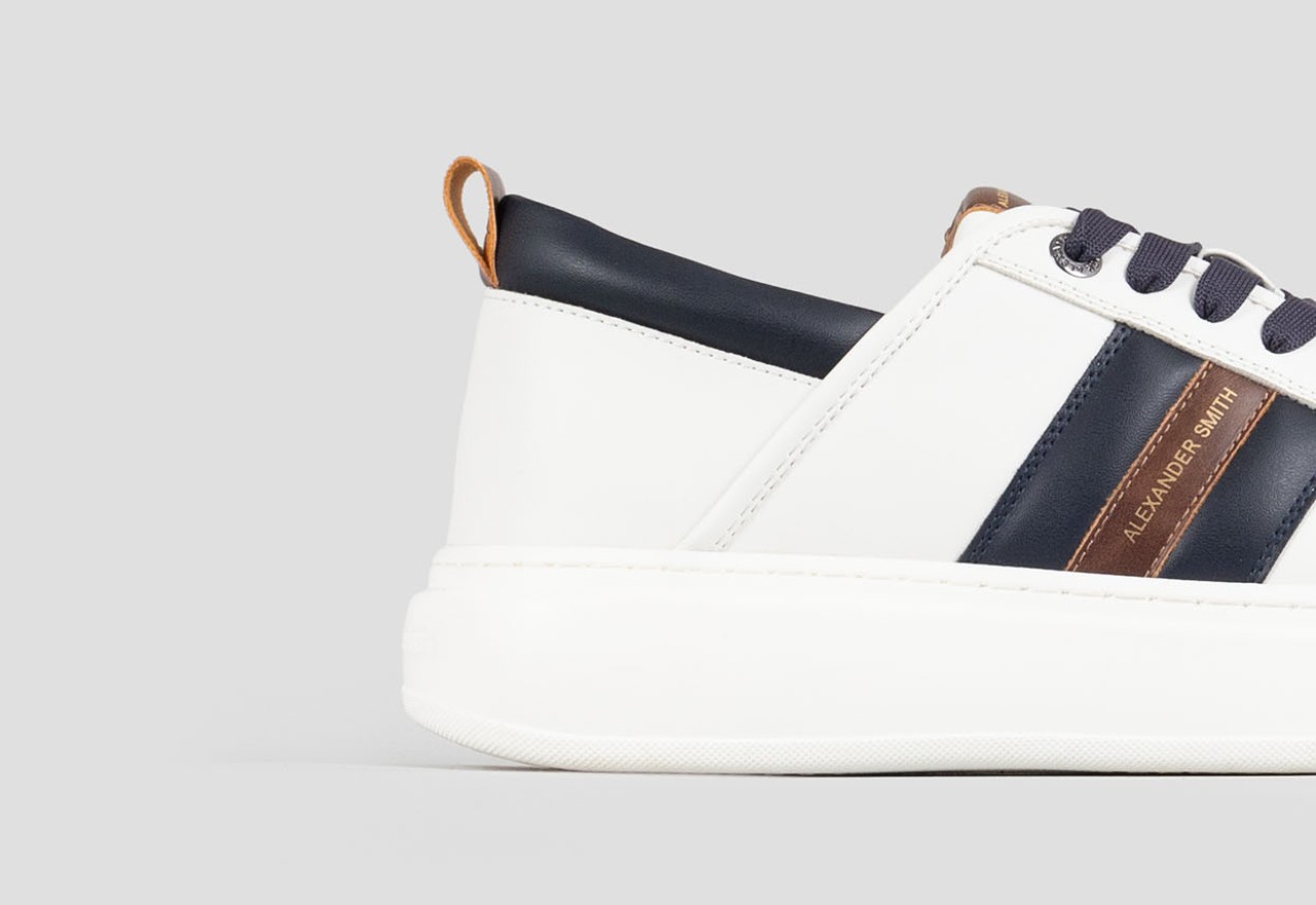 Alexander Smith ECO-WEMBLEY MAN WHITE BLUE COGNAC Presa