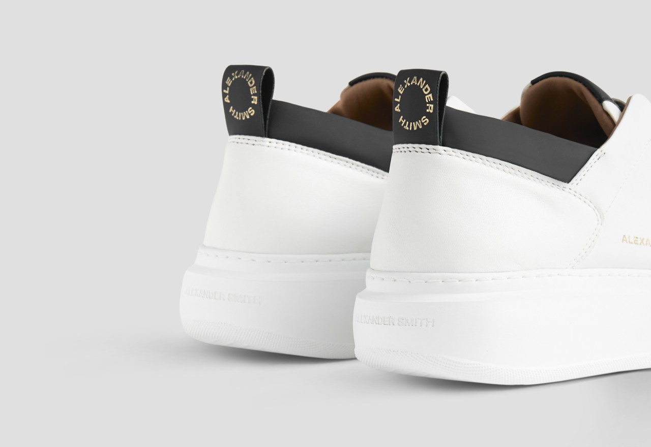 Alexander Smith WEMBLEY SLIP-ON MAN WHITE BLACK In Linea