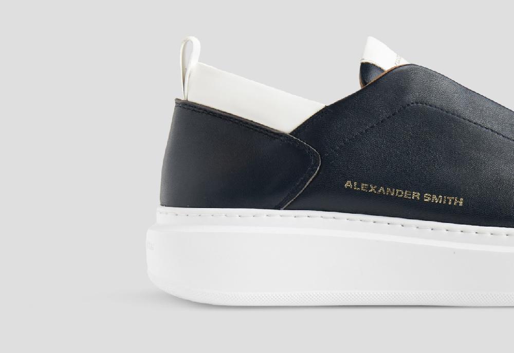 Alexander Smith WEMBLEY SLIP-ON MAN BLUE WHITE Nuovo
