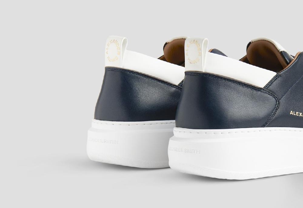 Alexander Smith WEMBLEY SLIP-ON MAN BLUE WHITE Nuovo