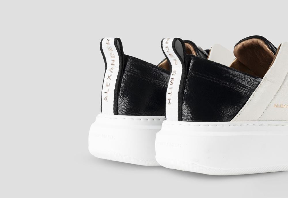Alexander Smith WEMBLEY SLIP-ON WOMAN WHITE BLACK Consegna Veloce