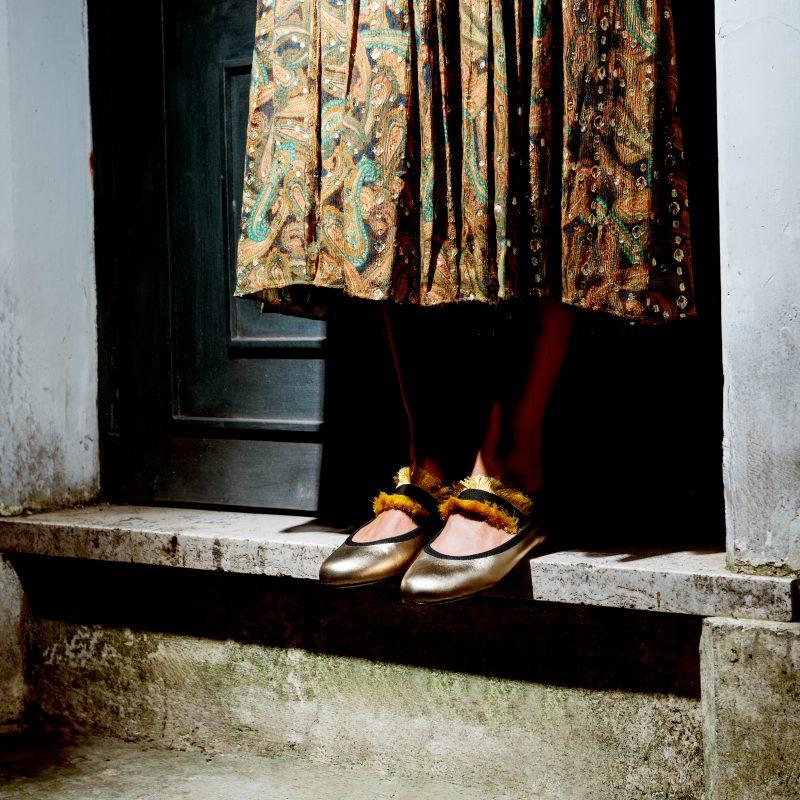 Allagiulia Ballerina Lolita Frangia ORO Vendita Calda
