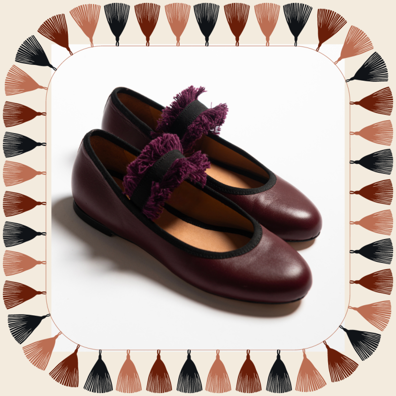 Allagiulia Ballerina Lolita Frangia BORDEAUX Saldi Di Fabbrica