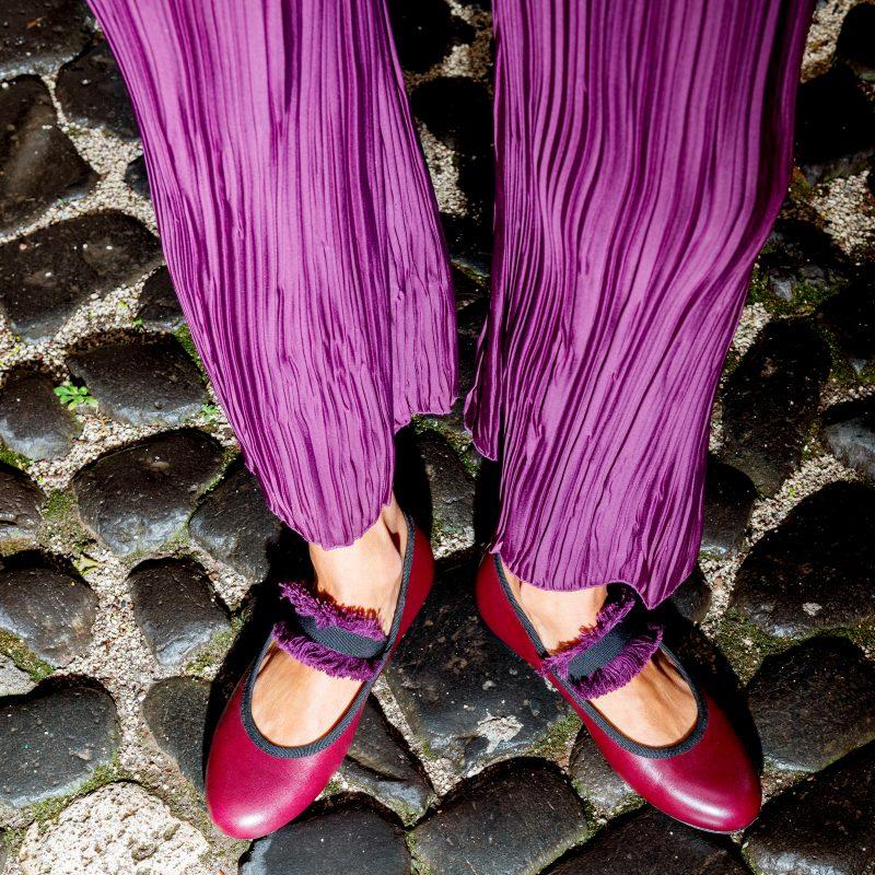 Allagiulia Ballerina Lolita Frangia BORDEAUX Saldi Di Fabbrica
