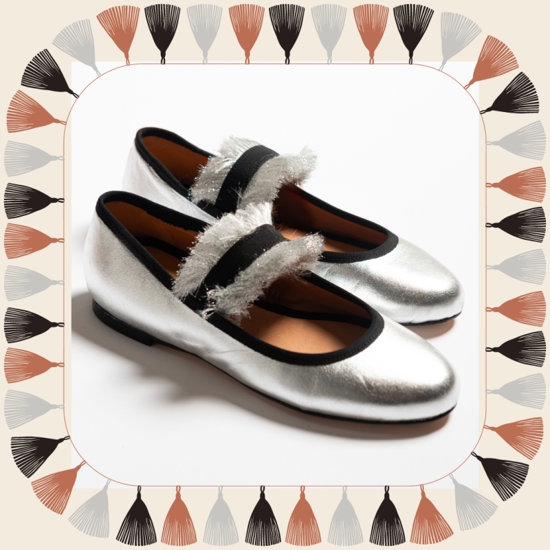 Allagiulia Ballerina Lolita Frangia ARGENTO Vendite Flash
